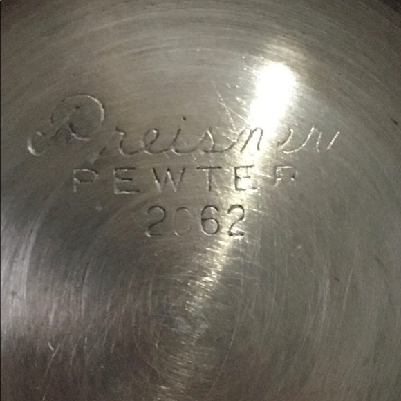 Vintage Preisner 2062 Solid Pewter Ornate Creamer & Sugar Bowl without Lid - Picture 9 of 10